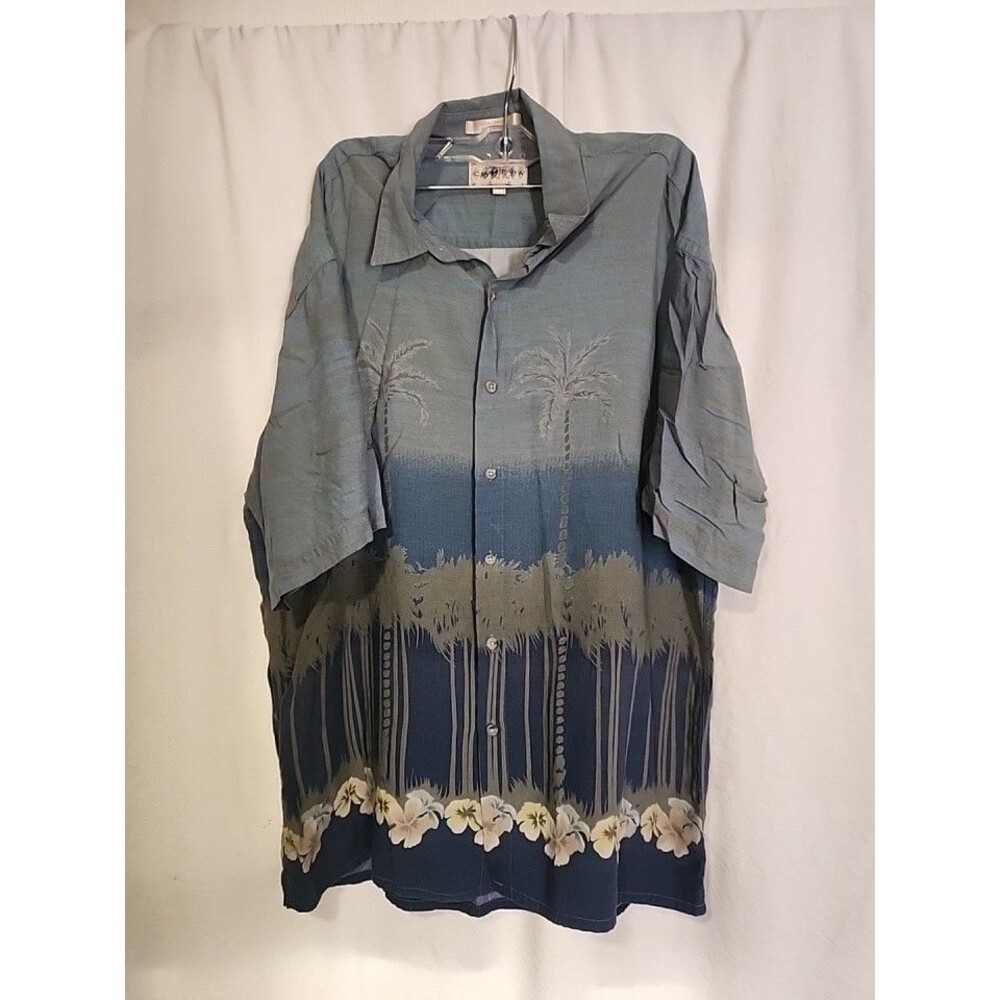Campia Moda Hawaiian Shirt Men's Large Short Sleeves Button Up